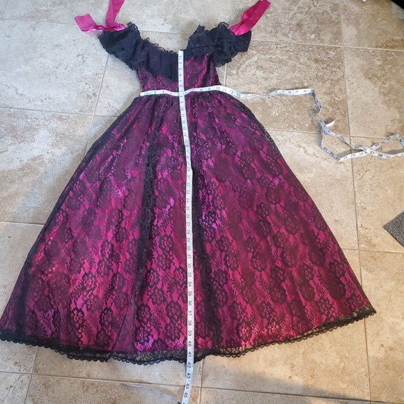 the  prom dress black and red lace - Picture 8 of 10